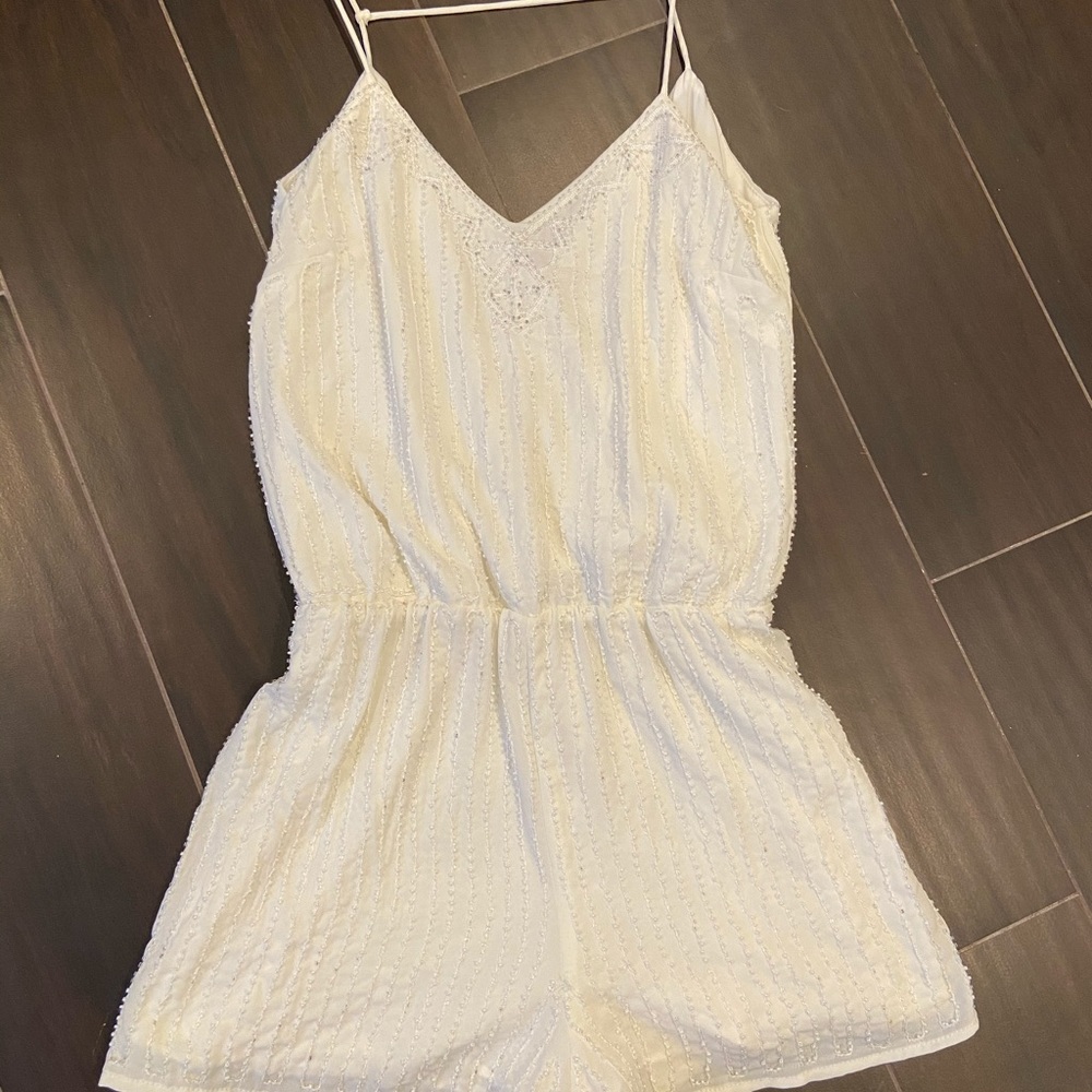 Beaded white romper